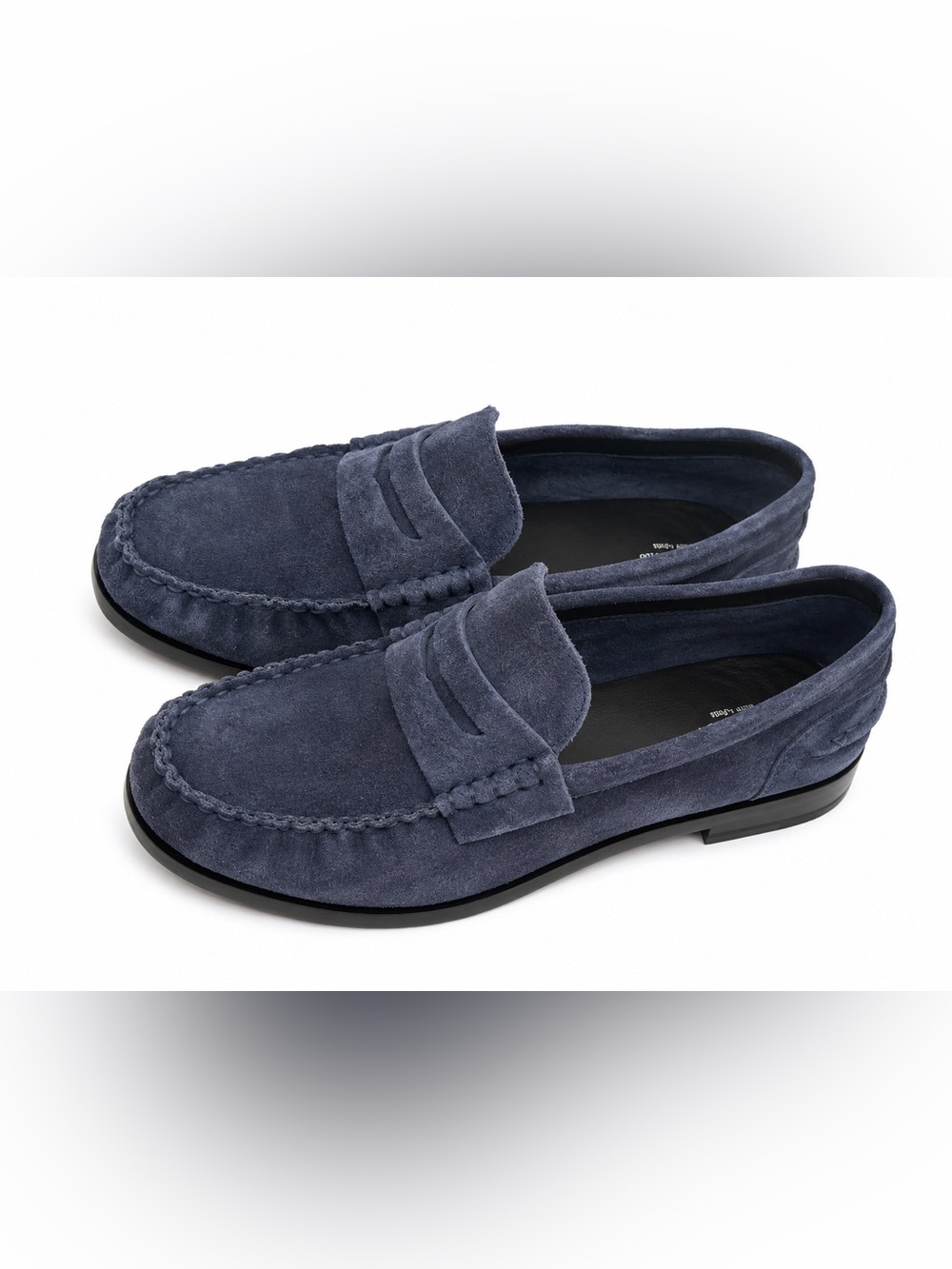 Rag & Bone Carter Navy Suede Penny Loafers US 9.5 EU 39.5 Box & Dust Bag